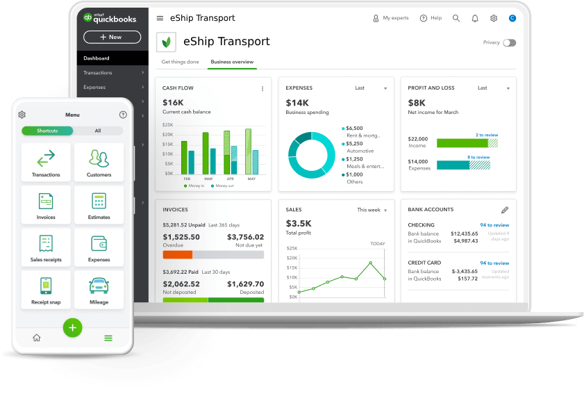 quickbooks dashboard